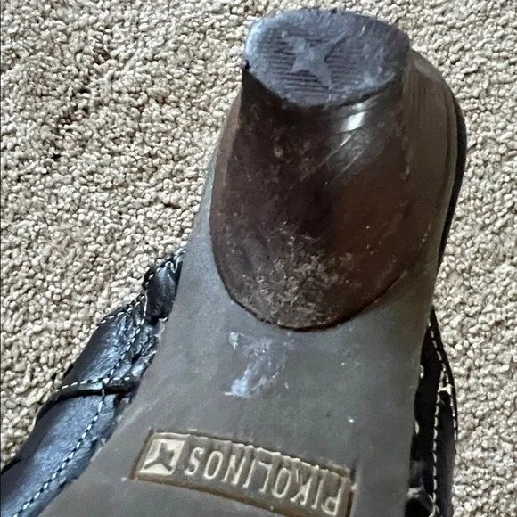 Pikolinos Jerez Black Leather Slip-On Kitten Heel Closed Toe Mules Size EU36 - Picture 16 of 16